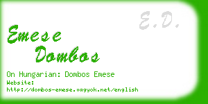 emese dombos business card